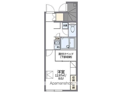 レオパレスクレスセント[1K/23.61m2]の間取図