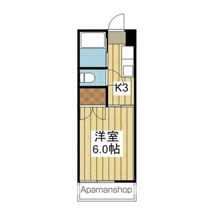 メゾン高砂[1K/18.95m2]の間取図