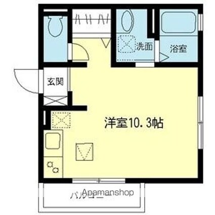 ベルジュ仲野町[1R/30.59m2]の間取図