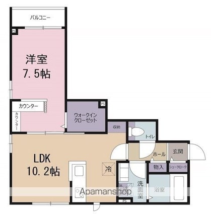 メゾン　ド　リーヴ[1LDK/39.65m2]の間取図