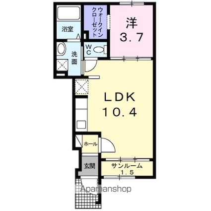 愛媛県新居浜市坂井町３丁目[1LDK/37.93m2]の間取図