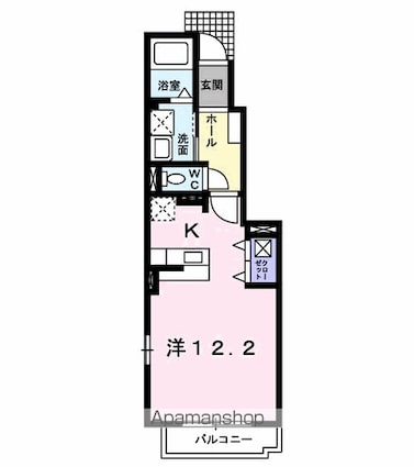 クレメント・リヴァー　Ａ棟[1R/32.9m2]の間取図