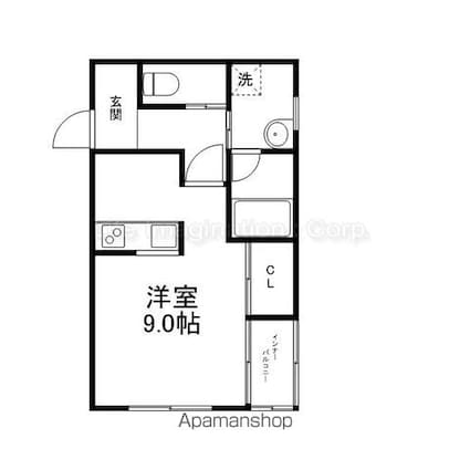 滋賀県長浜市平方町[1R/31.27m2]の間取図