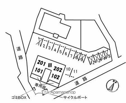クレール金子Ⅲ[2LDK/57.07m2]の配置図