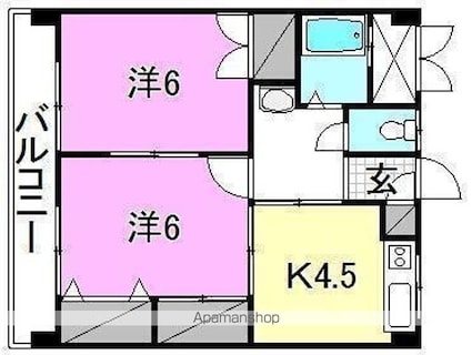 キジヤ中央ビル[2DK/40.42m2]の間取図