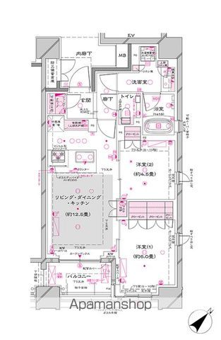 【中央区築地のマンションの間取り】