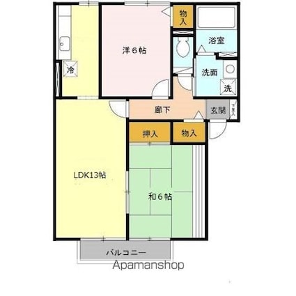 フルーレ高砂[2LDK/60.89m2]の間取図