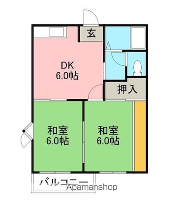 メゾンプレミール[2DK/38.5m2]の間取図