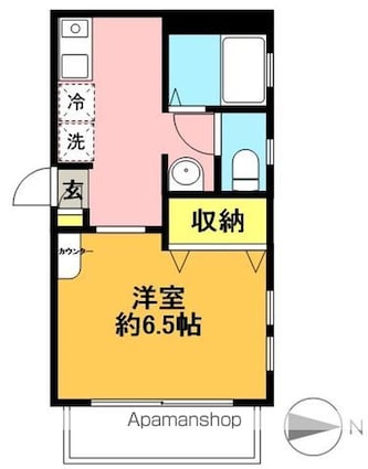 クレスト松原[1K/22m2]の間取図