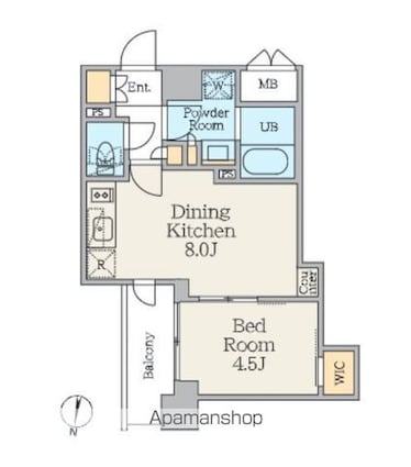 ＣＲＥＳＴ　ＣＯＲＴ錦糸町[1LDK/33.04m2]の間取図