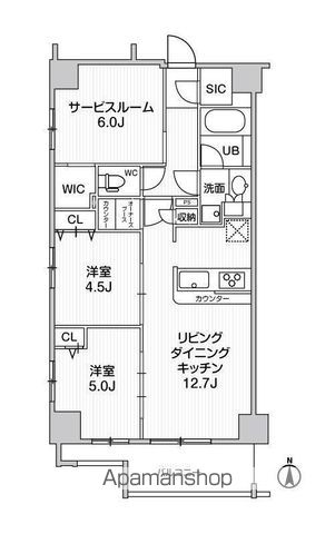 【国立市東のマンションの間取り】