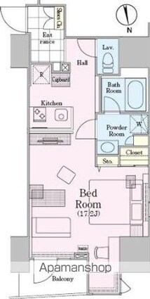 ロイジェントパークス四ツ谷[1R/40.68m2]の間取図