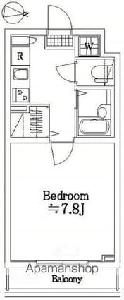 サンテミリオン千歳烏山[1K/25.37m2]の間取図