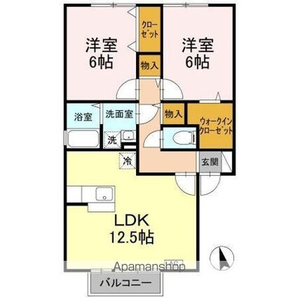 コンシェルジュ[2LDK/59.55m2]の間取図