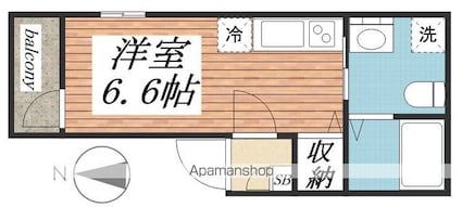 Ｓｈａ　ｌ　ｏｍ大久保[1R/18.75m2]の間取図