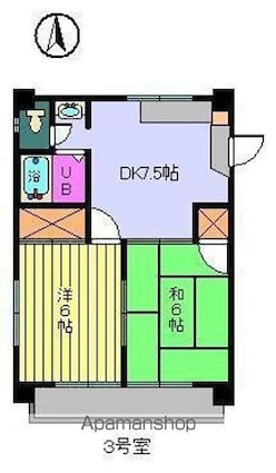 メゾン宝[2DK/38.88m2]の間取図