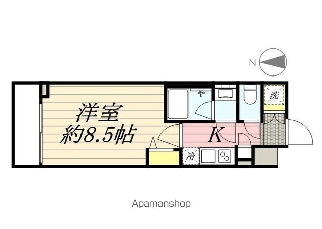 東京都中野区野方１丁目[1K/25.68m2]の間取図