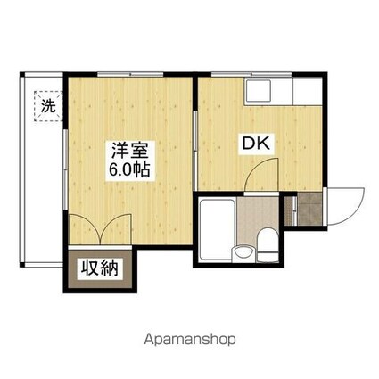 広島県広島市佐伯区楽々園４丁目[1DK/22.27m2]の間取図