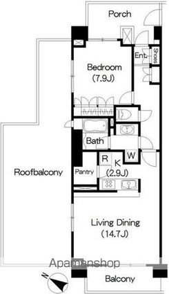Ｂｒｉｌｌｉａ　ｉｓｔ　三軒茶屋　アイビーテラス[1LDK/64.24m2]の間取図
