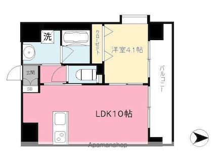 フェニックス本町[1LDK/34.3m2]の間取図