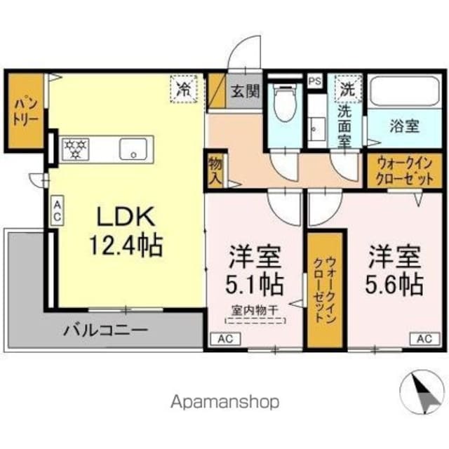 ｙａｍａｊｕ[2LDK/57.02m2]の間取図