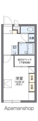 レオパレスパストラルＢ[1K/23.18m2]の間取図