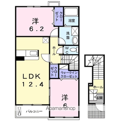 トゥー・ル・モンド[2LDK/61.74m2]の間取図