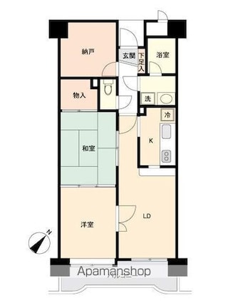 ダイアパレス泉崎[2SDK/62.56m2]の間取図