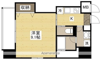Ｆａｎｃｙ大手町[1K/29.11m2]の間取図