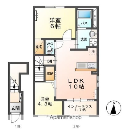 香取市佐原工事[2LDK/53.9m2]の間取図