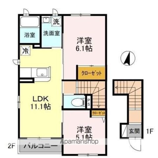 アート・ソレイユ　Ａ棟[2LDK/54.17m2]の間取図