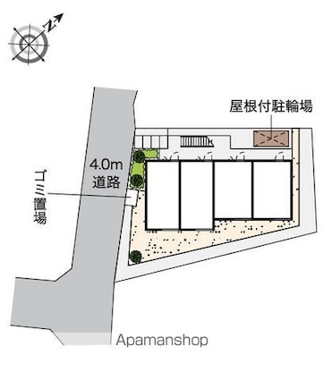 レオパレスルミエール馬場[1K/19.87m2]の配置図