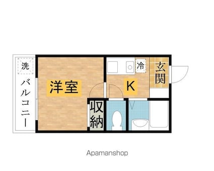 キャビンタコス[1K/17.32m2]の間取図
