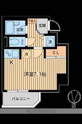 東京都江東区毛利１丁目[1R/21.77m2]の間取図