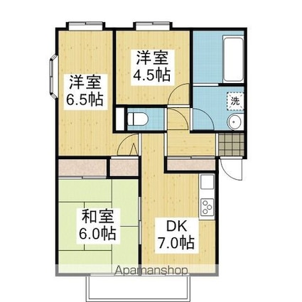 フォブール大森[3DK/51.75m2]の間取図