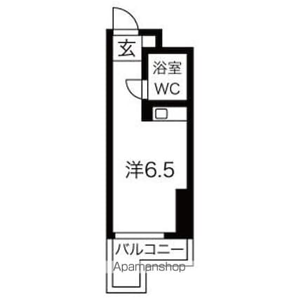 ラフィネ新栄[1R/15.89m2]の間取図