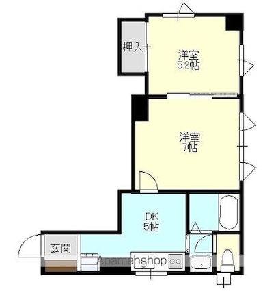 マンションＵＡ２[2K/36.64m2]の間取図