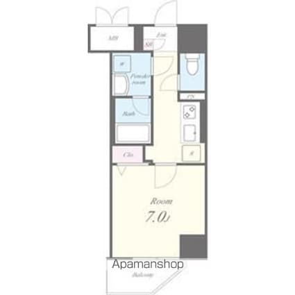 コートバスク[1K/27m2]の間取図