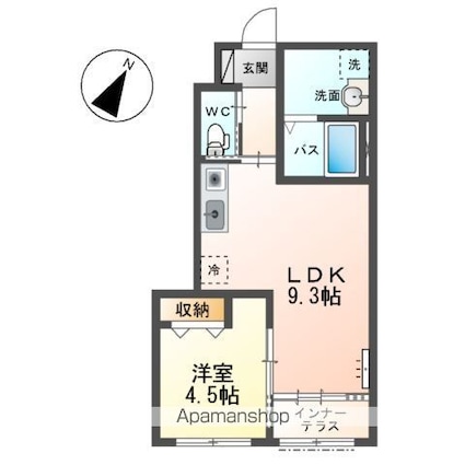 グランデージ松ヶ丘[1LDK/37.2m2]の間取図