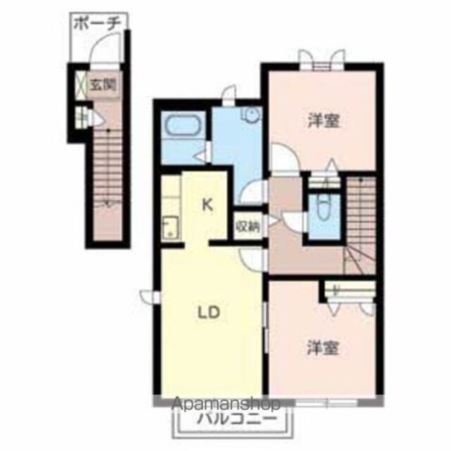 アベニール[2LDK/60.8m2]の間取図