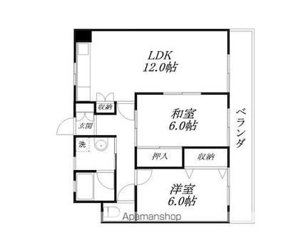 Ｇｒｅｅｎ　Ｃｏａｔ[2LDK/58.5m2]の間取図