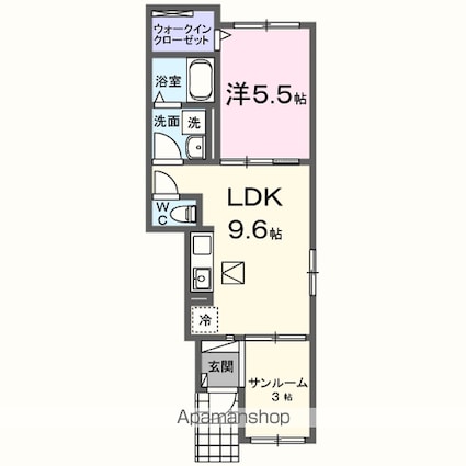 フレグランス[1LDK/40.1m2]の間取図