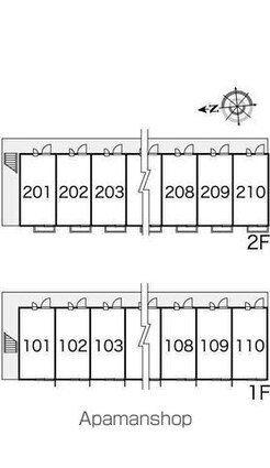 レオパレスアルプル[1K/20.28m2]の配置図