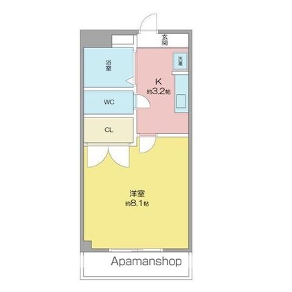 五番街クラシック[1K/24.96m2]の間取図