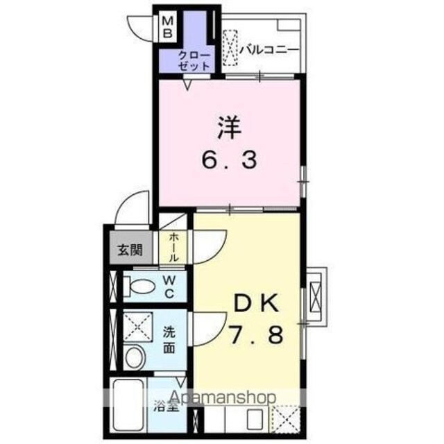 Ｙ　ｈｏｕｓｅ（ハウス[1DK/34.37m2]の間取図