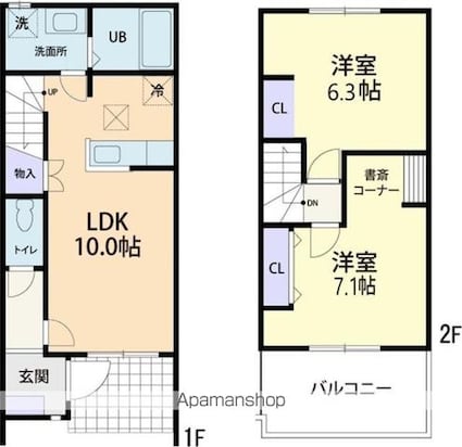 Ｍａｉｓｏｎ　ｇａｒｄｅｎｉａ（メゾン・ガルデニア）[2LDK/55.58m2]の間取図