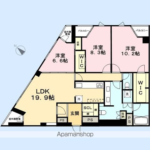 福岡市中央区地行のマンションの間取り