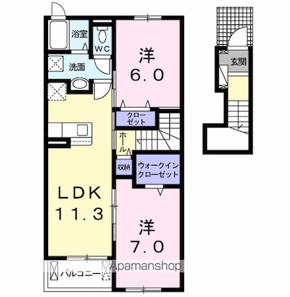 ＳＵＮ１６ヒロ　Ⅲ[2LDK/58.67m2]の間取図