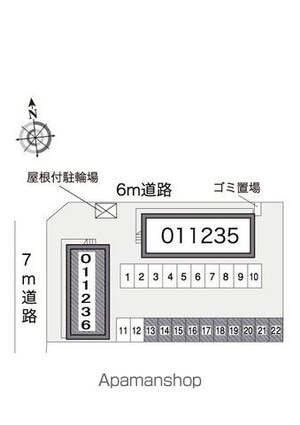 レオパレスグレースフジⅡ[1K/20.28m2]の配置図