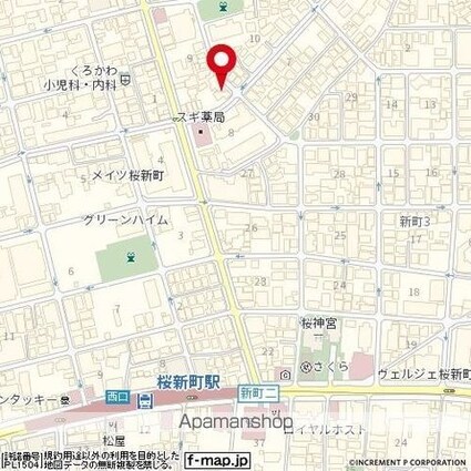 朝日プラザ桜新町[1R/17.01m2]の配置図